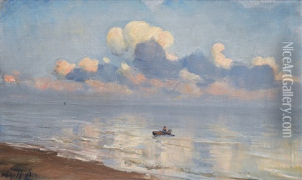 Clouds Over The Beach Oil Painting - Christian Heyden