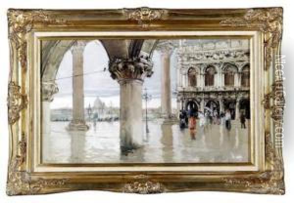 Venise : Personnages Elegants, Hautes Eaux Oil Painting - Francis Hopkinson Smith