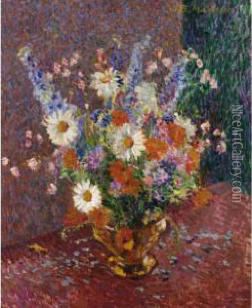 Still Life With Flowers Oil Painting - James Bolivar Manson