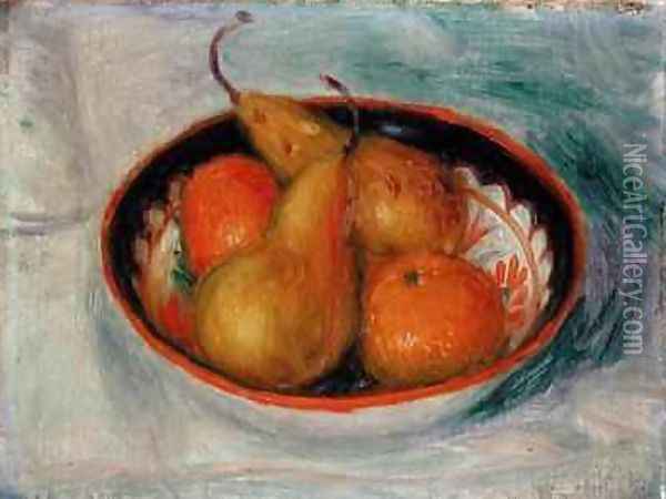 Pears and Oranges in a Bowl Oil Painting - William Glackens