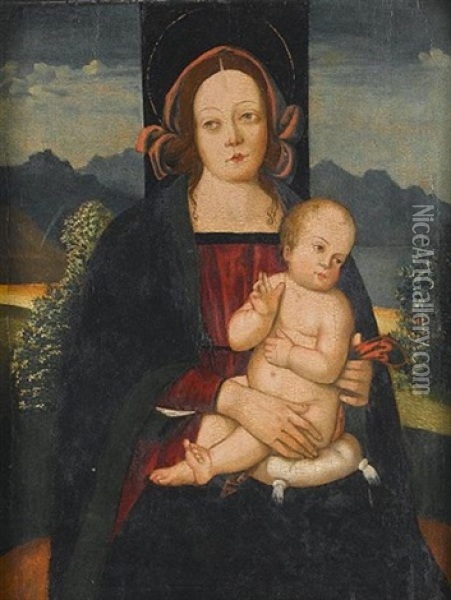 The Madonna And Child Oil Painting -  Antonio Massari da Viterbo