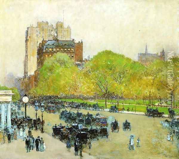 Spring Morning in the Heart of the City (also known as Madison Square, New York) Oil Painting - Frederick Childe Hassam
