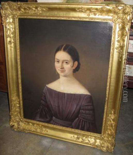 Portrait De Jeune Femme Oil Painting - Beaumont