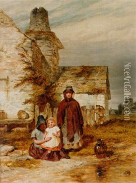 Collecting Water Oil Painting - Henry Dawson