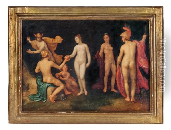 Giudizio Di Paride Oil Painting - Cornelis Cornelisz Van Haarlem