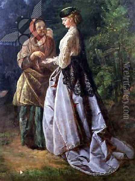 danet and the Strolling Fortune-Teller, 1859 Oil Painting - John Scott Cavell