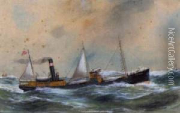 S.s.seaforth Of Bristol (#) S.s.calgaria Of Workington Oil Painting - Reuben Chappell Of Poole