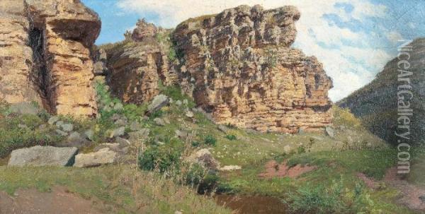 Rocks Near Kislovodsk Oil Painting - Nikolai Alexandrovich Yaroshenko