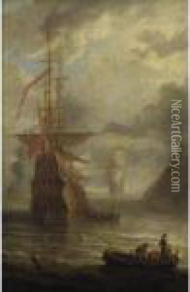 Ships In Harbor Oil Painting - Bonaventura, the Elder Peeters