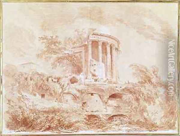 Temple of the Sybil at Tivoli Oil Painting - Jean-Honore Fragonard
