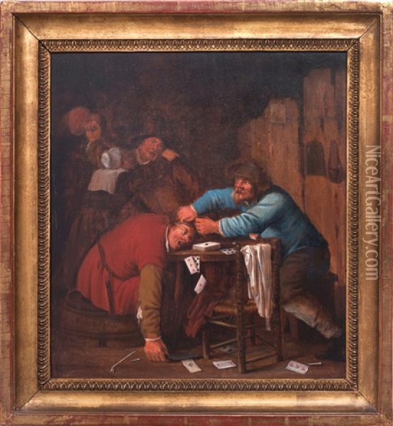 The Cheater Oil Painting - Jean-Thomas (Nicolas V) Kessel