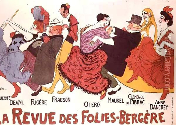 La Revue des Folies-Bergere Oil Painting - Adrien Barrere