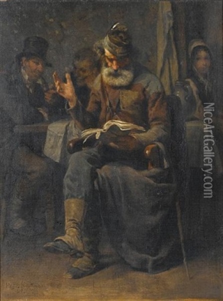 The Storyteller Oil Painting - Hugo Wilhelm Kauffmann