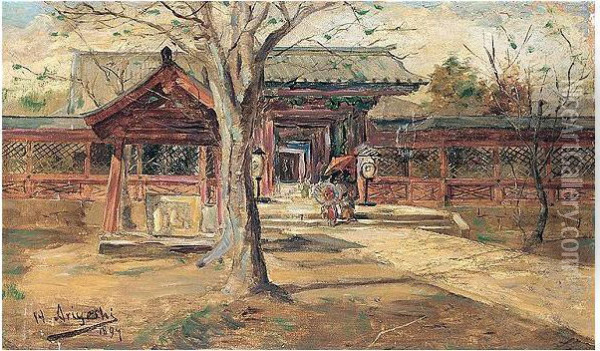 Late Nineteenth Century Oil Painting - H. Ariyoshi