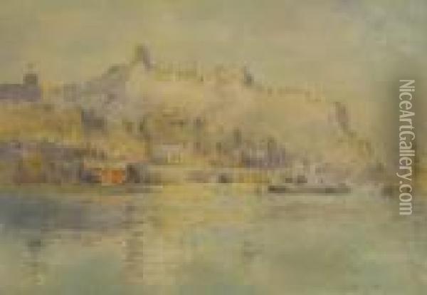 Castle Headland And Harbour Oil Painting - Harry Wanless