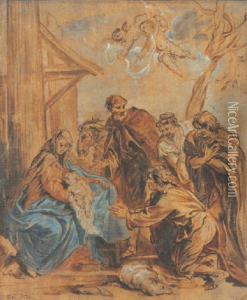 The Adoration Of The Shepherds Oil Painting - Jan Boeckhorst