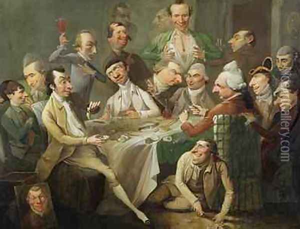 A Caricature Group 1776 Oil Painting - John Hamilton Mortimer
