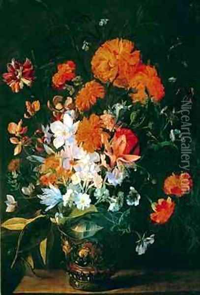 Vase of Flowers Oil Painting - Hieronymus Galle I