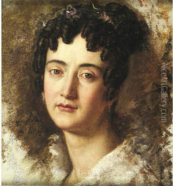 Ritratto Di Giovane Donna Oil Painting - Michelangelo Grigoletti