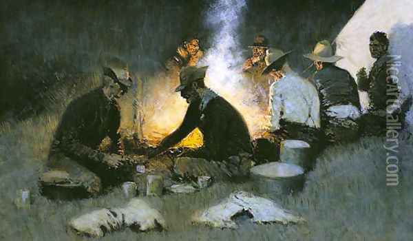 The Hunters' Supper Oil Painting - Frederic Remington