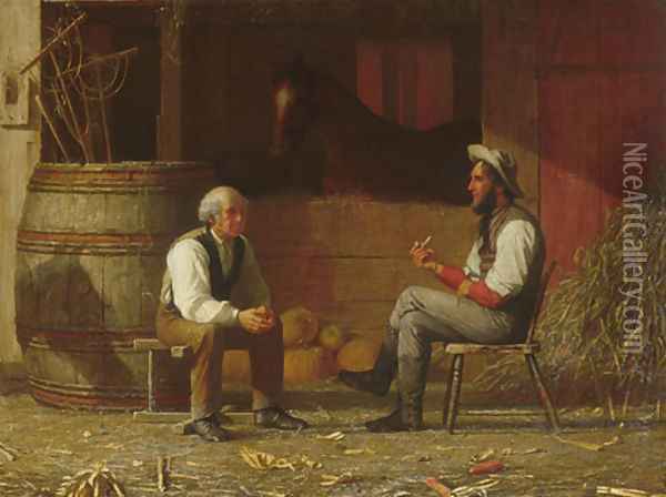 Talking It Over Oil Painting - Enoch Wood Perry
