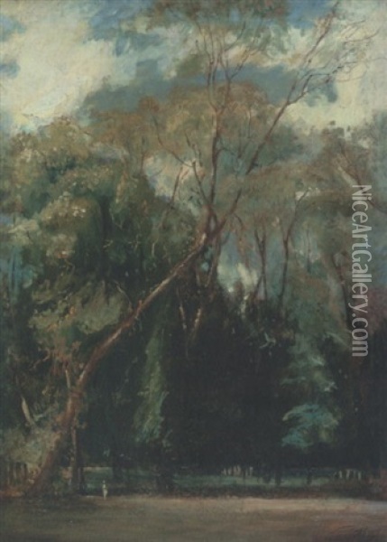 Les Ormes De Saint-cloud Oil Painting - Paul Huet