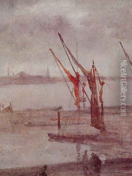 Chelsea Wharf: Grey and Silver Oil Painting - James Abbott McNeill Whistler