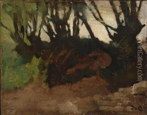 Forest At Dusk Oil Painting - Jacobus Van Looy