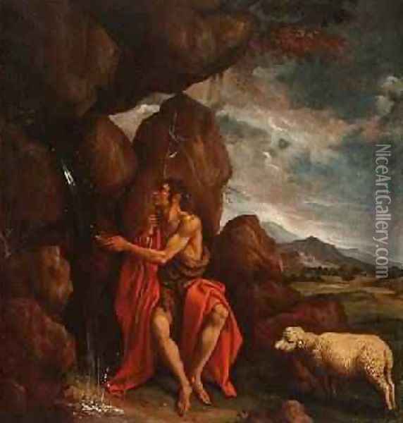 St. John the Baptist in the Desert Oil Painting - Pedro Orrente
