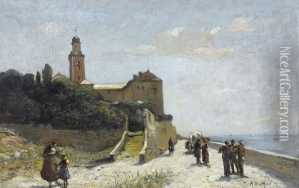 Bord Mediterranee Pres De Bordighera Oil Painting - Alfred-Paul-Emile-Etienne Dumont