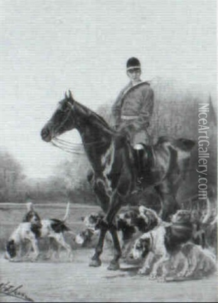 The Huntsman And His Hounds Oil Painting - Olivier de Penne