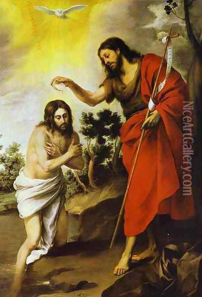 The Baptism of Christ Oil Painting - Bartolome Esteban Murillo