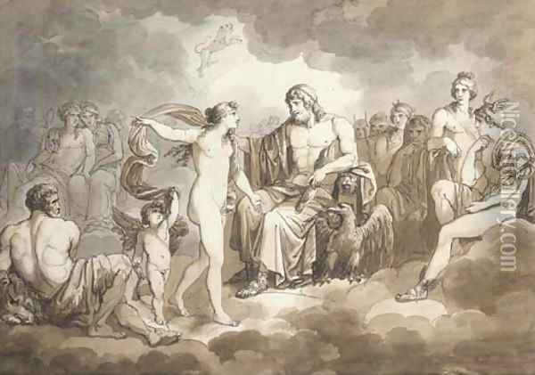 Zeus and Venus Oil Painting - Bartolomeo Pinelli