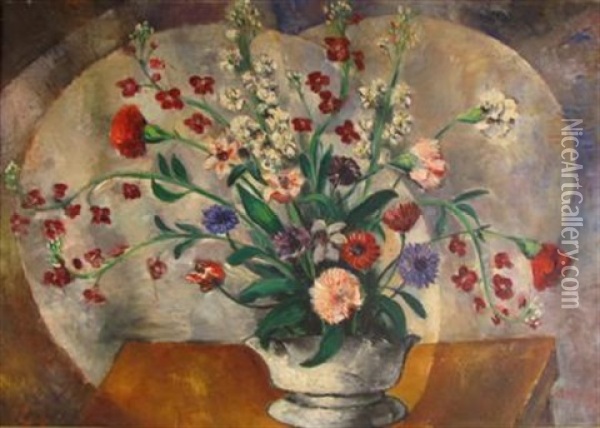 Still Life With Flowers Oil Painting - Abraham S. Baylinson
