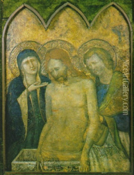 La Pieta Oil Painting - (Giovanni di Jacopo di Guido da Giovanni da Milano