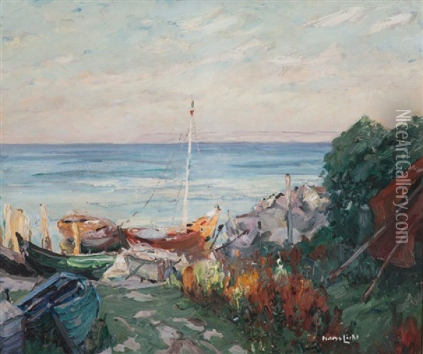 Im Hafen Von Vitt (rugen) Oil Painting - Hans Licht