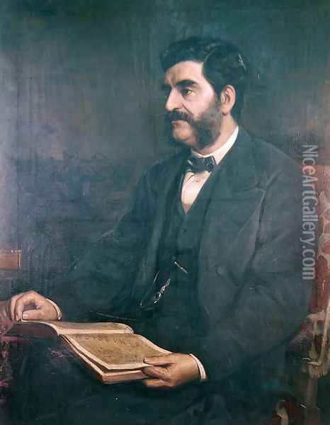 Portrait of Hormuzd Rassam Oil Painting - Arthur Ackland Hunt