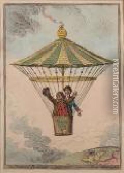The National Parachute,-or- John Bull Conducted To Plenty & Emancipation Oil Painting - James Gillray