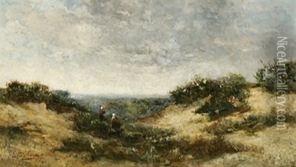 Promenade Dans Les Dunes Oil Painting - Louis A. Dubois