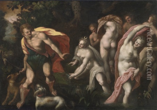 Diana And Acteon Oil Painting - Joseph Heintz the Elder