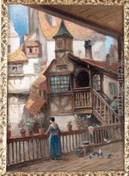 Stadsvy Nurnberg Oil Painting - Frans Wilhelm Odelmark