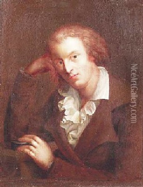 Portrat Des Friedrich Von Schiller Oil Painting - Anton Graff