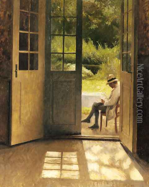 The Open Door Oil Painting - Peter Vilhelm Ilsted
