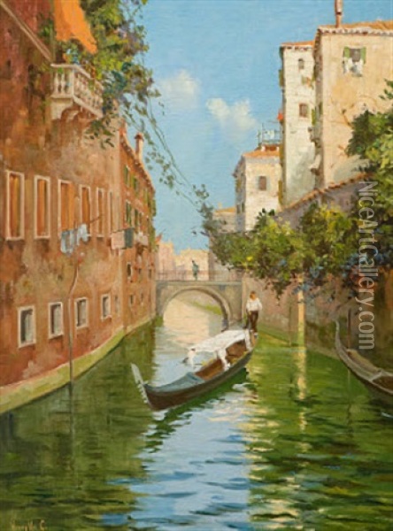 Venezianischer Gondoliere Oil Painting - Cesare Vianello