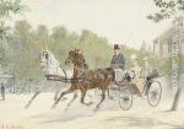 A Carriage Ride Oil Painting - Hans Gottfried Wilda