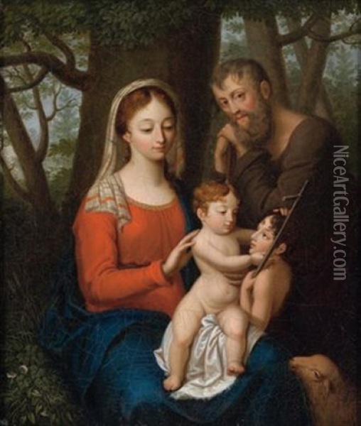 Die Heilige Familie Mit Dem Johannesknaben Oil Painting - Bernhard von Guerard