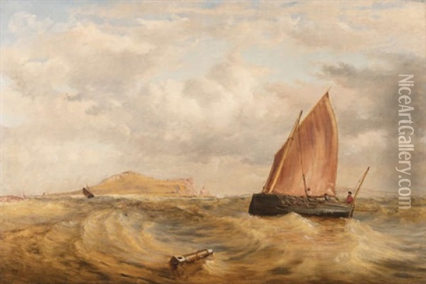Shipping Off Howth Harbour, Looking Towards Ireland's Eye Oil Painting - James Richard Marquis