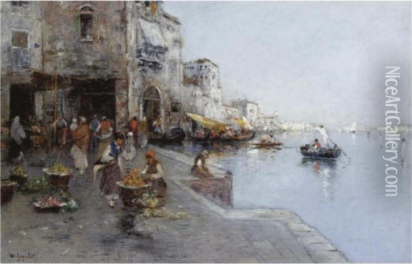 Venetian Market Oil Painting - Wilhelm von Gegerfelt