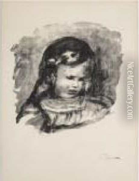 Claude Renoir, La Tete Baissee (d., S, 39) Oil Painting - Pierre Auguste Renoir