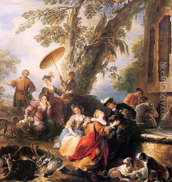 The Return from the Hunt 1700 Oil Painting - Joseph Parrocel